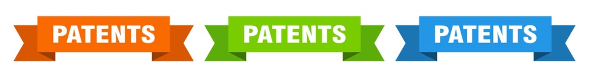 patents ribbon. patents isolated paper sign. banner