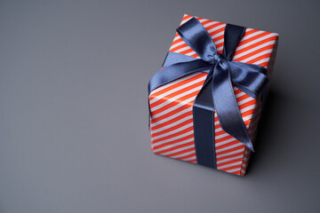 Gift box decoration. Wrapping colorful gift box