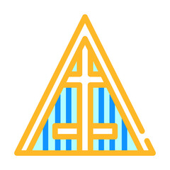 arctic cathedral, norway color icon vector illustration