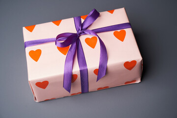 Gift box decoration. Wrapping colorful gift box