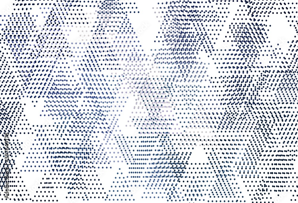 Poster light pink, blue vector texture with triangular style with circles.
