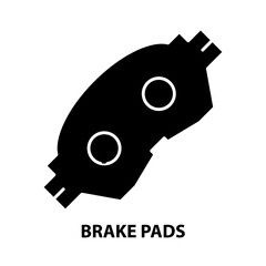 brake pads icon, black vector sign with editable strokes, concept illustration