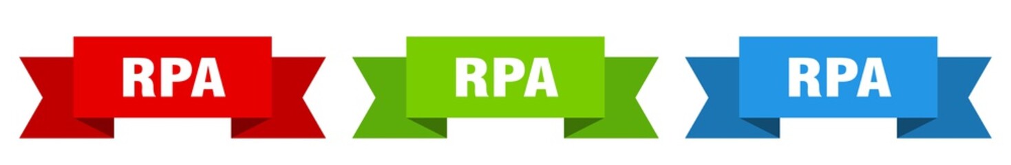 rpa ribbon. rpa isolated paper sign. banner