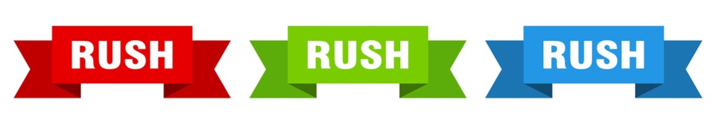 rush ribbon. rush isolated paper sign. banner