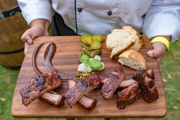 chef preparing meat