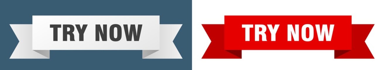 try now ribbon. try now isolated paper sign. banner