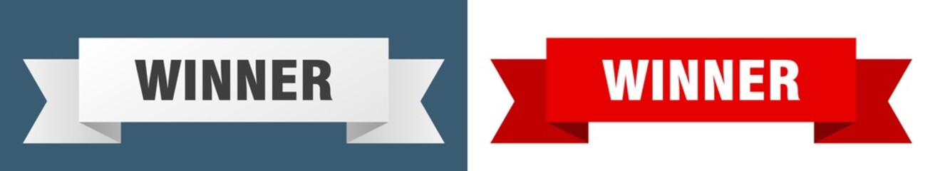 winner ribbon. winner isolated paper sign. banner