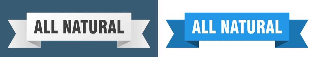 all natural ribbon. all natural isolated paper sign. banner