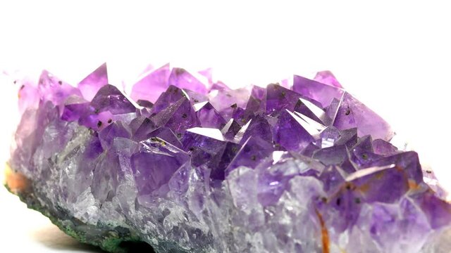 Amethyst stone on turn table