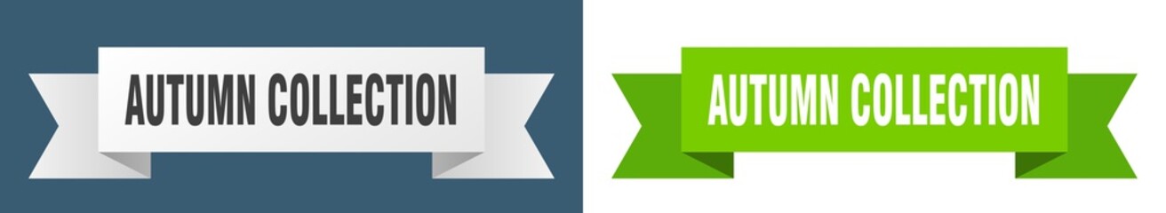 autumn collection ribbon. autumn collection isolated paper sign. banner