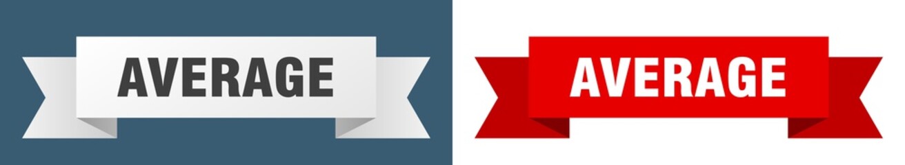 average ribbon. average isolated paper sign. banner