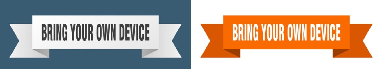 bring your own device ribbon. bring your own device isolated paper sign. banner