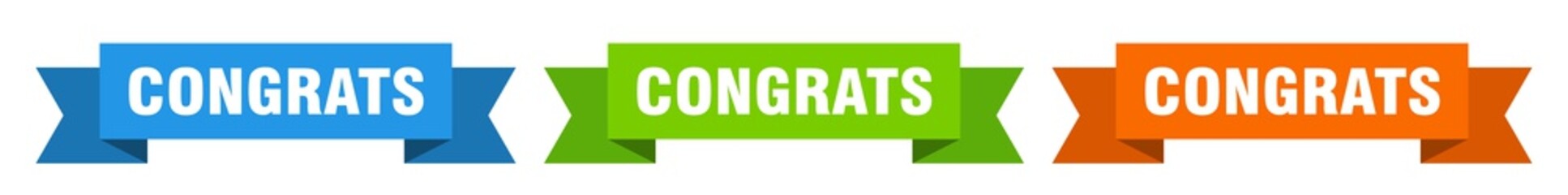 congrats ribbon. congrats isolated paper sign. banner