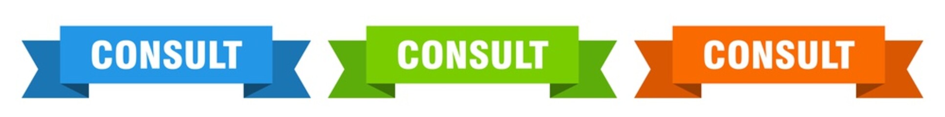 consult ribbon. consult isolated paper sign. banner