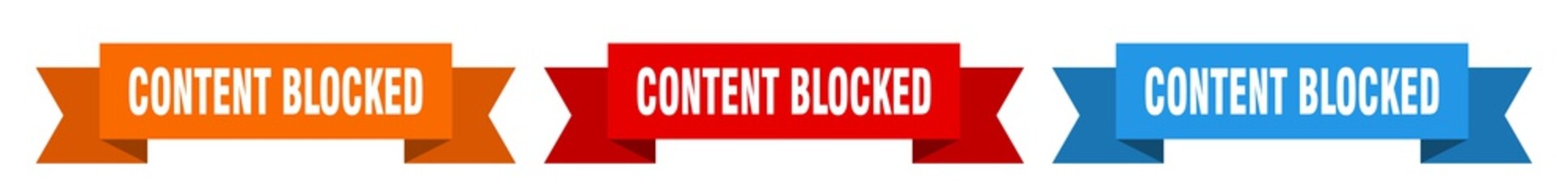 content blocked ribbon. content blocked isolated paper sign. banner