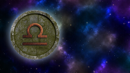 Fototapeta premium Horoscope sign Libra bronze and stone