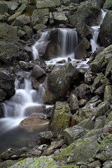 High Tatras, Velka Cold Valley - water in a mountain stream in Velka Studena valley - Cold stream. Beautiful Slovakia.