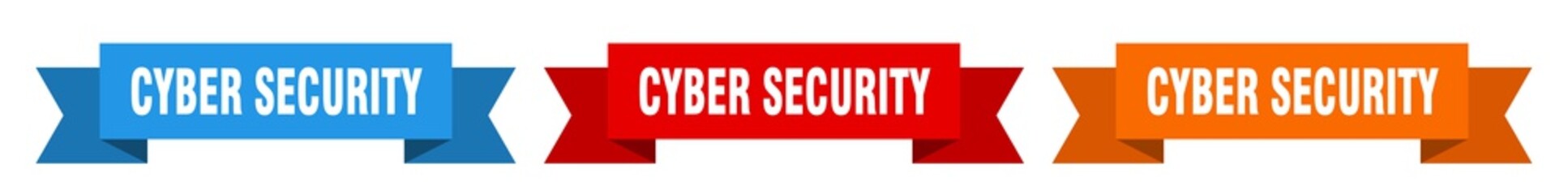cyber security ribbon. cyber security isolated paper sign. banner