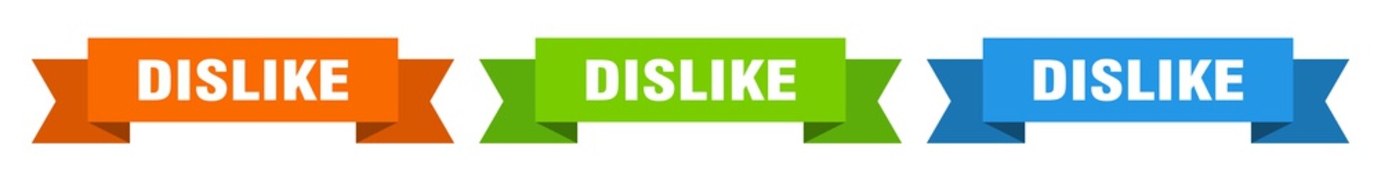 dislike ribbon. dislike isolated paper sign. banner