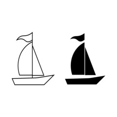 Sail boat icon vector. Yacht sign