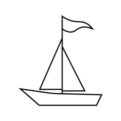 Sail boat icon vector. Yacht sign