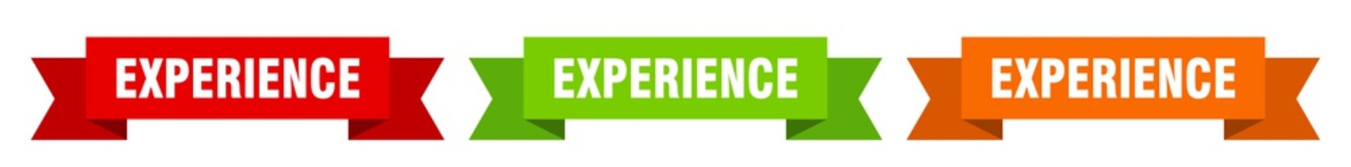 experience ribbon. experience isolated paper sign. banner