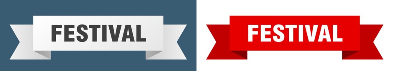 festival ribbon. festival isolated paper sign. banner