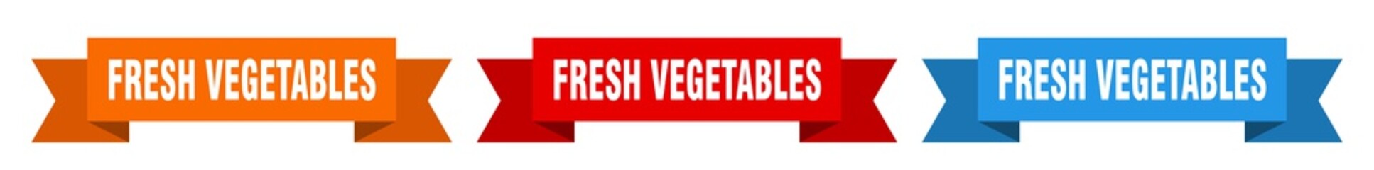fresh vegetables ribbon. fresh vegetables isolated paper sign. banner