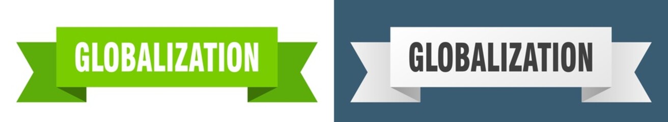 globalization ribbon. globalization isolated paper sign. banner