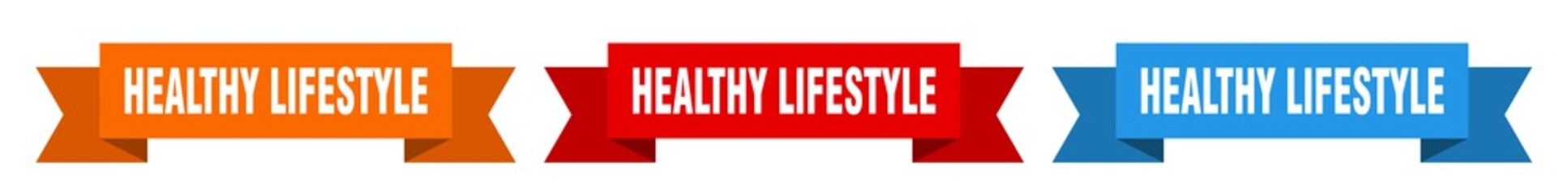 healthy lifestyle ribbon. healthy lifestyle isolated paper sign. banner