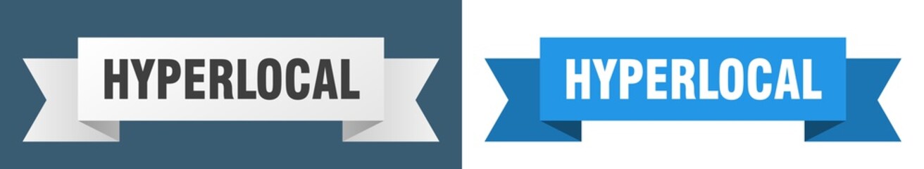 hyperlocal ribbon. hyperlocal isolated paper sign. banner