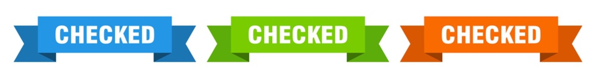 checked ribbon. checked isolated paper sign. banner