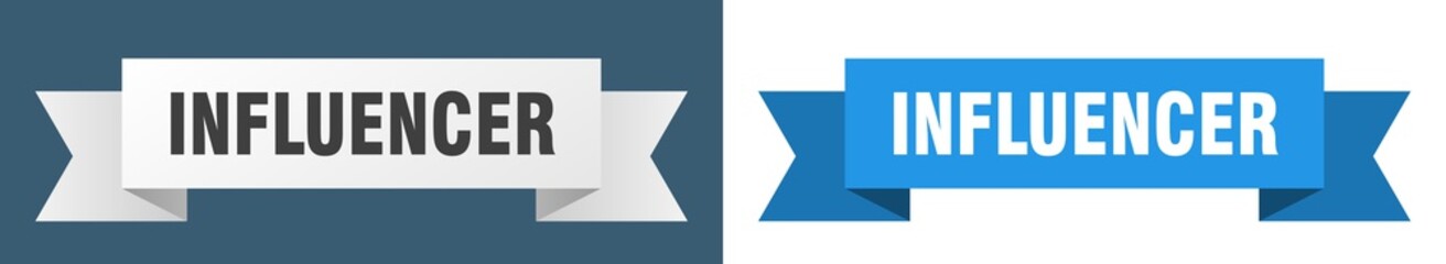 influencer ribbon. influencer isolated paper sign. banner