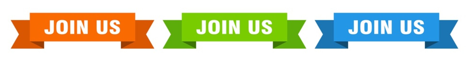 join us ribbon. join us isolated paper sign. banner