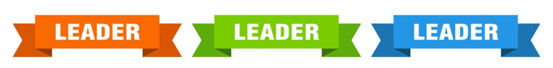 leader ribbon. leader isolated paper sign. banner