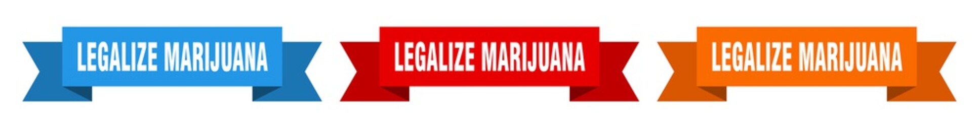 legalize marijuana ribbon. legalize marijuana isolated paper sign. banner