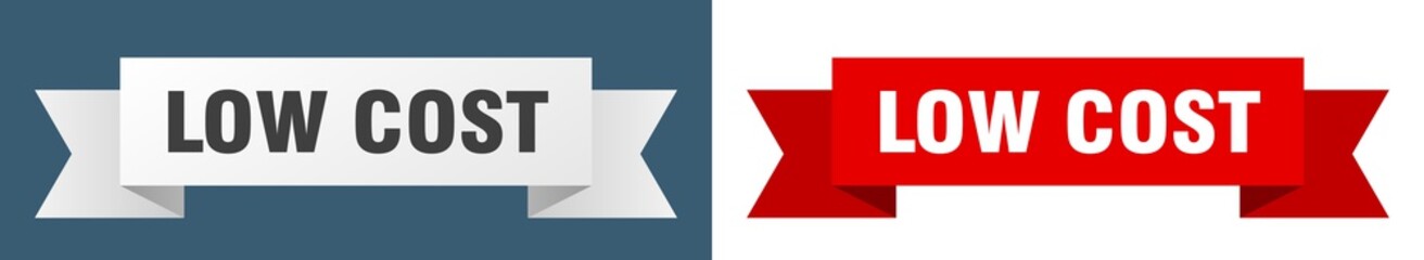 low cost ribbon. low cost isolated paper sign. banner