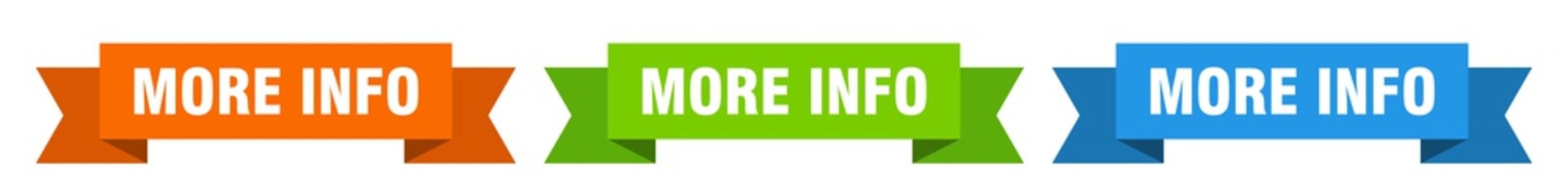 more info ribbon. more info isolated paper sign. banner