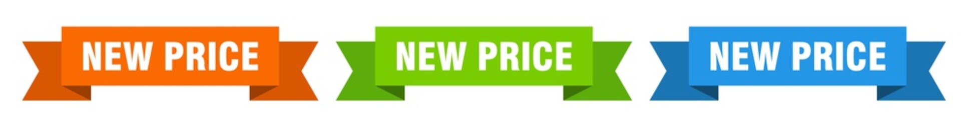 new price ribbon. new price isolated paper sign. banner