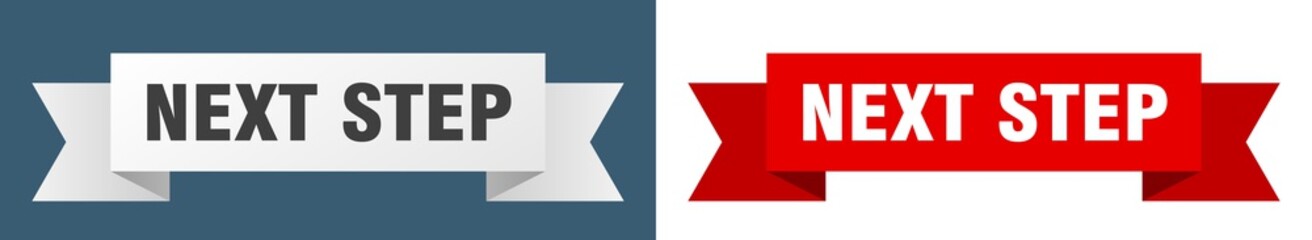 next step ribbon. next step isolated paper sign. banner