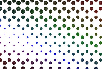 Light multicolor, rainbow vector backdrop with dots.