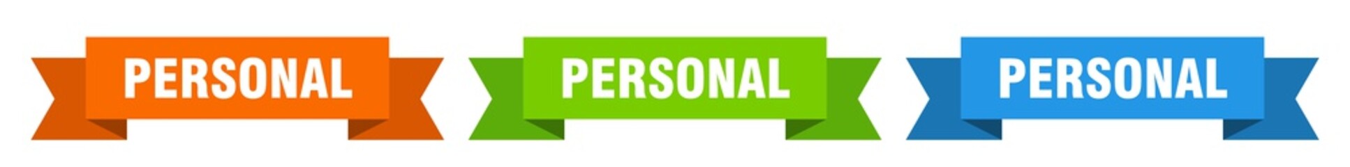 personal ribbon. personal isolated paper sign. banner