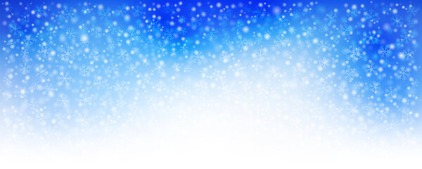 Fototapeta premium Snowflake snowfall snow blue background. Blue christmas background with snowflakes. Vector illustration