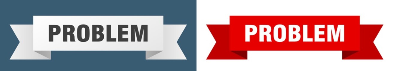 problem ribbon. problem isolated paper sign. banner