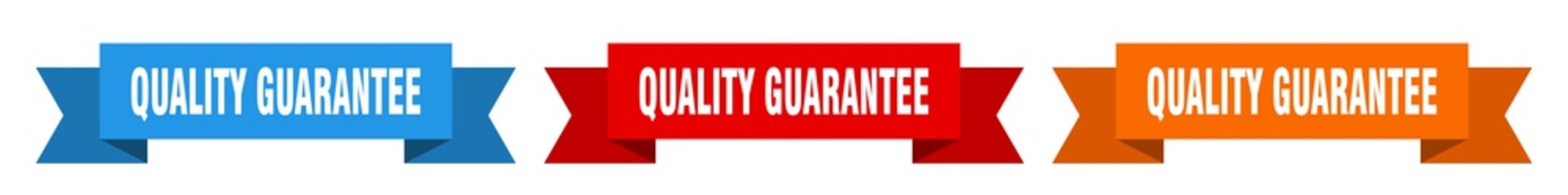 quality guarantee ribbon. quality guarantee isolated paper sign. banner