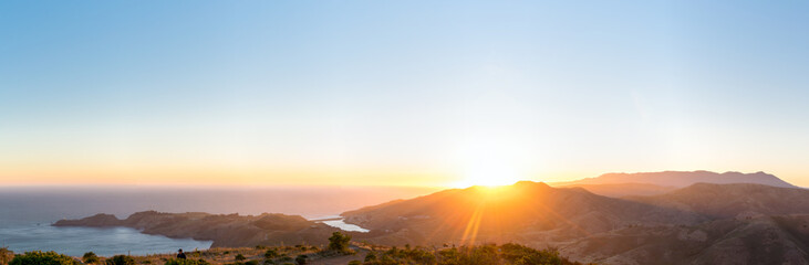 Sunset over marine headlands