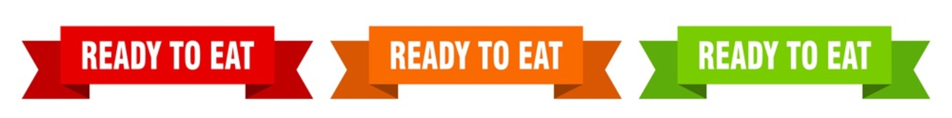 ready to eat ribbon. ready to eat isolated paper sign. banner