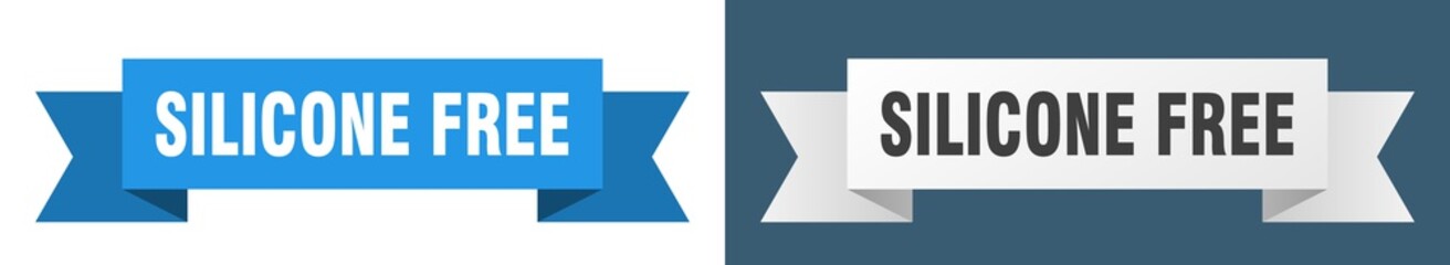 silicone free ribbon. silicone free isolated paper sign. banner