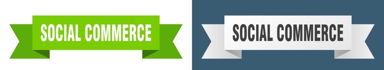 social commerce ribbon. social commerce isolated paper sign. banner