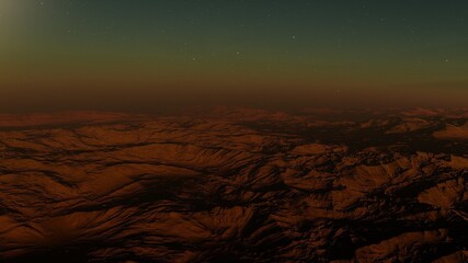 alien planet landscape, science fiction illustration, view from a beautiful planet, beautiful space background